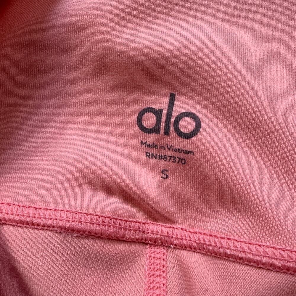 ALO Yoga Leggings High Waist Coral Pink Size Small Excellent Yoga Pilates 7/8 - Picture 5 of 11